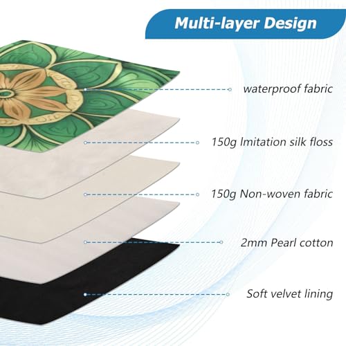 Funda para Laptop de 13-14 Pulgadas Mandala Verde Impermeable miniatura 4