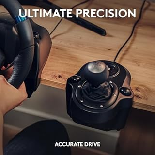 Logitech G923 Volante da Corsa e Pedali per Xbox One e PC, Presa Inglese - Nero & Driving Force Leva di Cambio, 6 Marce di Velocità con manopola ad H, Pomello del Cambio ‎in Vera Pelle, Nero