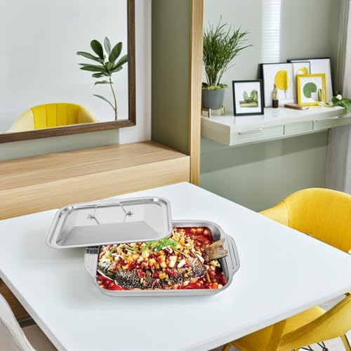 Bandeja para asar pescado en casa con diseño rectangular hondo 7