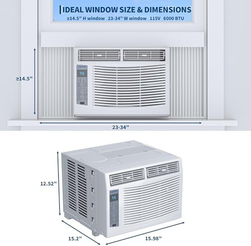 6000 BTU Window Air Conditioner, Cools Rooms Up to 250 Sq Ft - 1