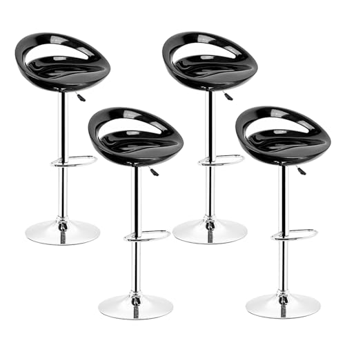 Supfine Lot de 4 Tabourets de Bar, Chaises de Bar réglable en Hauteur, 43x43x81-101cm, Chaise Haute Cuisine avec Dossier, Repose-Pieds, Pivotant, ABS et...
