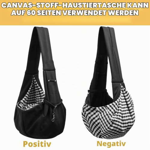 TYXHXTF Tasche für Haustier, Tragetuch Hund Verstellbar, Tragetasche Transporttasche mit Haustiermarke, Haustier Umhängetasche, Hundetragetasche Welpen für Hunde für Aktivitäten im Freien Schwarz