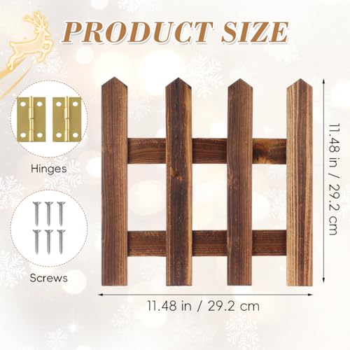 Image of DOITOOL Wooden Picket Fence Garden Border, Decorative Garden Fence Animal Barrier Landscape Fencing Border for Dogs, Flower Bed, Yard and Patio Outdoor Decor (Total Length: 120cm, Height: 30cm)