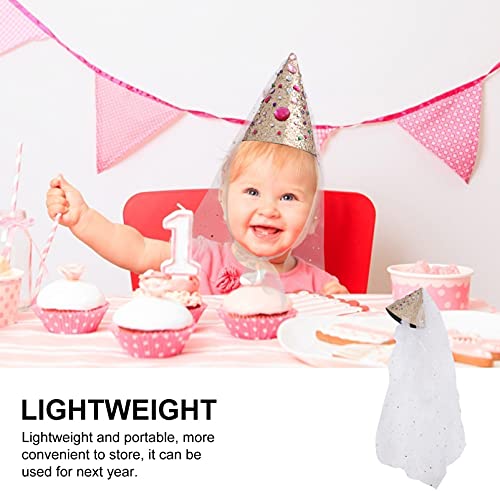 1 Unidade Chapéu De Aniversário Chapéu De Cone De Chá De Bebê Chapéus De Aniversário De Lantejoulas