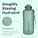 Hydracy 2L Large Water Bottle, Shatterproof, BPA Free Tritan Plastic, Leakproof, Zero Condensation, With Detachable Carry Strap, Spillproof Lid, Convenient Silicon Spout, Ideal for Gym, Yoga