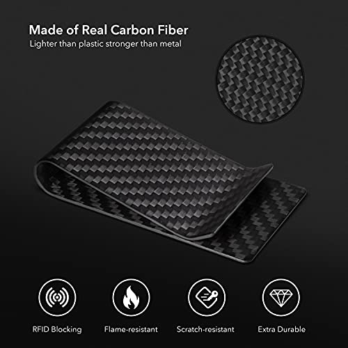 image for SERMAN BRANDS Carbon Fiber Money Clip Credit Card Holder Slim Business