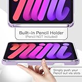 JETech Case for iPad mini (A17 Pro, 2024 Model, 7th Generation) / mini 6 (2021 Model, 6th Generation), Slim Tablet Cover with Soft TPU Back, Auto Wake/Sleep (Light Purple) - Image 5