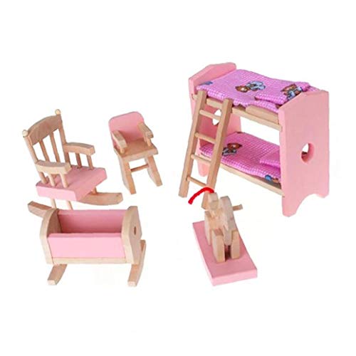 Miniatura De Madera De Muebles Incluir Litera Presidente Cuna Kid Regalo De Los Niños Casa De Muñeca De Juguete Mini Muebles