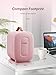 Mini Fridge 5 Liter/6 Cans, Small Fridge for Bedrooms, AC and Exclusive USB Power Option, Portable for the Office, Bedroom, Car, Travel, Cosmetics/Makeup/Skincare, Pink