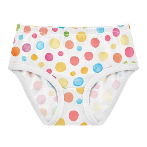 Colorful Polka Dots White Tile Girls Underwear Toddler 2t Cotton Panties for Girl Stylish Kids Undies Briefs