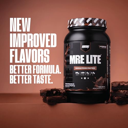 Image of REDCON1 MRE LITE Whole Food Protein Powder, Fudge Brownie - Lactose Free & Sugar Free Meal Replacement with Animal Protein Blends - Easy to Digest Formula - Only 2g Carb per Serving (30 Servings)