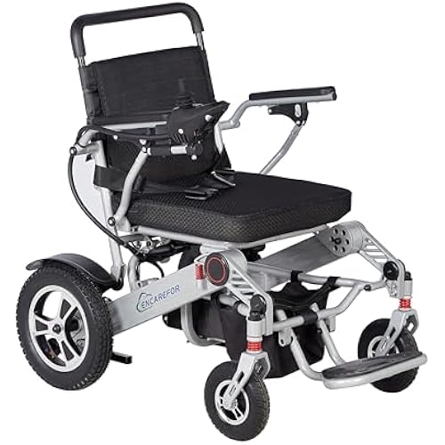 Widen 20" Folding 500W Electric Wheelchair, Intelligent Folding Electric Wheelchair for Adults, Extended seat More Comfortable Power Wheelchair，Durable Wheelchair Single Battery (Silver)