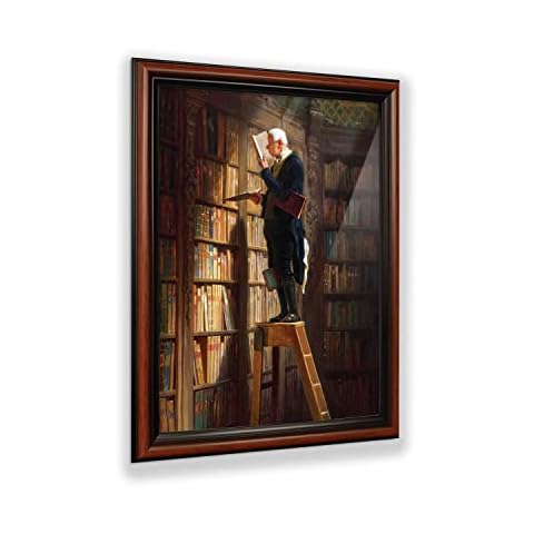 Crossroads Home Décor The Bookworm by Carl Spitzweg Framed Wall Art Print, Great Library Art or Gift for Avid Reader, 11x14, 2412W Cover