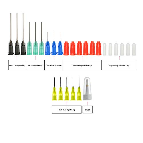 Shaotong 201905210950 6Pcs Dispensing Bottle With 14Pcs Dispensing Needles And 1Pc Dispensing Brush And 12Pcs Cap thumb #1
