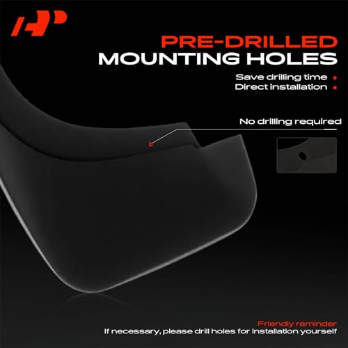 Image of A-Premium Mud Flaps, No Drilling Required Splash Guards with Accessories | Compatible with Audi Q7 2007-2015 Sport Utility, Set of 4 Front and Rear
