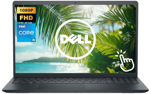 Image of Dell Inspiron 15 inch Touchscreen Laptop, 12GB RAM 1TB Storage (512GB SSD+512GB External), 10-Core Intel Core i5 Processor, FHD 1920 x 1080 IPS Display, Windows 11 Pro, SD Card Reader, Black