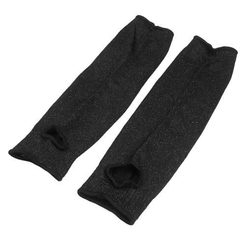 FACAIIO Lot de 2 guêtres résistantes aux coupures de niveau 5 en HPPE pour jardinage et activités de plein air, confortables avec tissu HPPE, noir ou gris lin, pour M 38 cm/L 42 cm