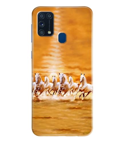 Image of Horse Running Painting Printed Hard Back Case Cover Compatible for Samsung Galaxy M31 / Samsung Galaxy M31 Prime (Multicolor) - D1667