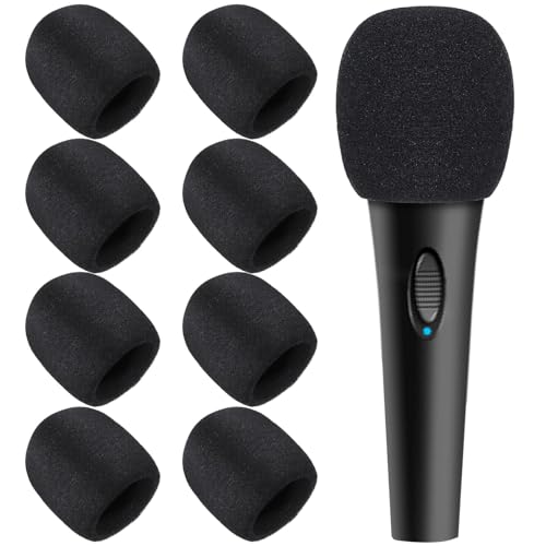 8 Pack Foam Mic Cover, Microphone Foam Cover, Thick Handheld Microphone Windscreen, Blocks Out Plosives Microphone Pop Foam Mic Filter for Wireless Microphones KTV Stage Device Performance