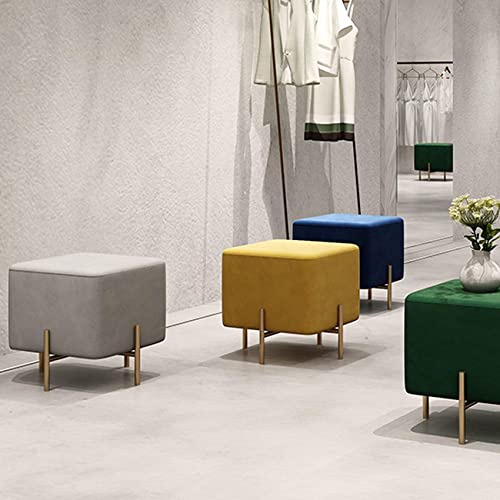 Repose-pieds en métal et velours au design minimaliste