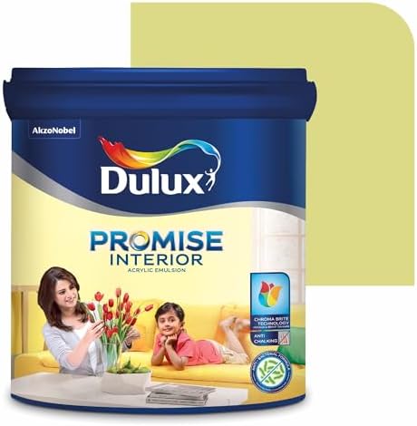 Dulux Promise Interior Emulsion Paint (10L, Primavera) | Wall paint with Chroma Brite Technology for brighter longer-lasting colors | Rich Finish | Anti-chalk | Water-based | 3-year warranty