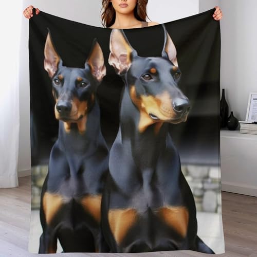 Couverture Doberman douce en flanelle, cadeau idéal pour canapé - 6