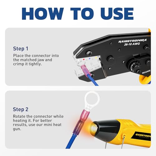 Image of haisstronica Crimping Die for Heat Shrink Wire Connectors, AWG 26-10