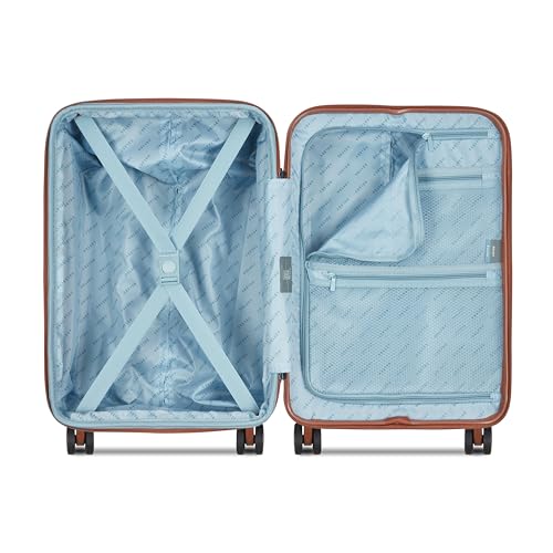 Image of DELSEY PARIS Bianca 55 cms Small Cabin ABS /Polycarbonate Hard Sided 8 Wheels and Expandable Spinner Suitcase /Trolley Bag for Travel with TSA Lock- Mocha