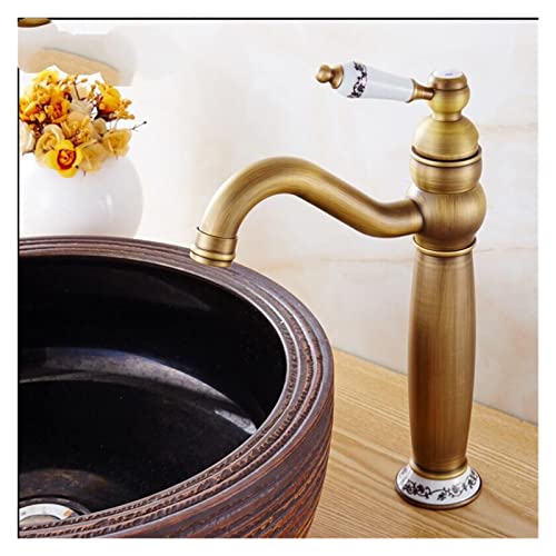 Robinet de lavabo mitigeur monocommande en laiton bronze robuste - 3