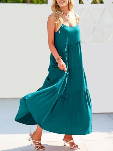 Image of ANRABESS Women Summer Casual Loose Sleeveless Sundress Spaghetti Strap Flowy Boho Linen Beach Vacation Maxi Long Dress