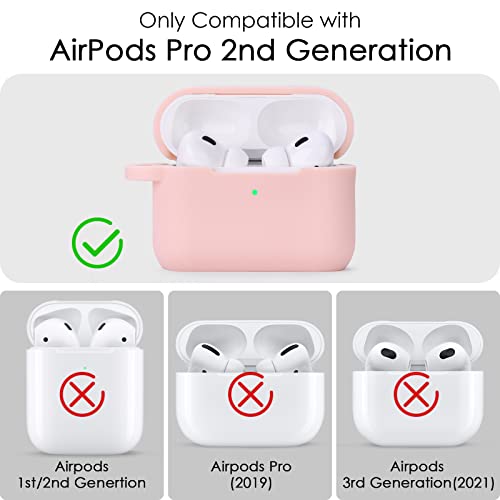 Image of Case for Airpods Pro 1st 2nd Generation - VISOOM Airpods Pro 1 /2 Cases Cover Women Silicone iPod Pro 2 Earbuds Wireless Charging Case Girl Bling Keychain for Apple Airpod Gen Pro 2