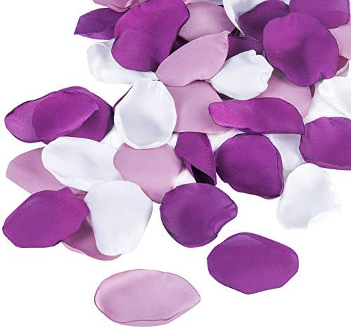 Neaticoo Artificial Silk Rose Petals 300pcs Reusable Fake Purple Flower Petals for Wedding Anniversary Romantic Night Valentines Party Dinner Table Decoration
