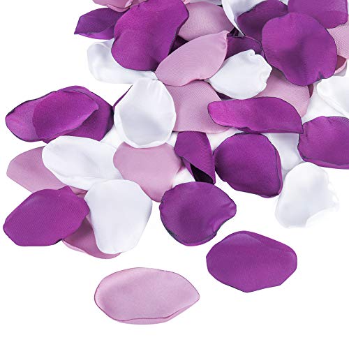 Neaticoo Artificial Silk Rose Petals 300Pcs Reusable Fake Purple Flower Petals For Wedding Anniversary Romantic Night Valentines Party Dinner Table Decoration #TOP3