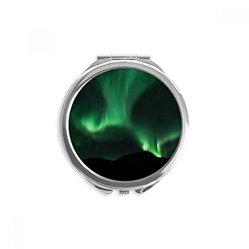 Miroir rond maquillage de poche ciel vert nuit pour vos retouches de maquillage en voyage