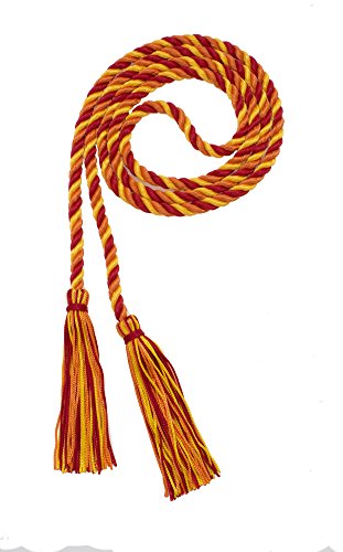 Image of Graduation Honor Cord - RED /Orange /Gold - Every School Color Available - Made in USA