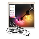 Philips Hue Festavia Globe String Lights, White & Colour Ambience, 21M 30 Waterproof Bulbs, Exterior House Lights, Control Smart Outdoor Lighting with Hue App, Alexa, Google Assistant, Apple Home