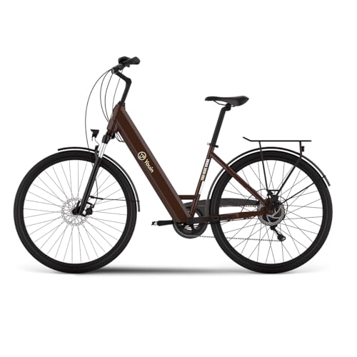 Youin Viena - Bicicleta Eléctrica de Paseo - Motor 250W - Velocidad 25 km/h - Autonomía 80 km - Frenos de Disco - Batería 36V 15Ah - Ruedas 28' - Diseño Ergonómico y Cómodo - Color Ocre