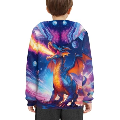 Image of WELLFLYHOM Boys Hooded Sweatshirts Hoodie Pullover Cool Graphic Crewneck Blouses Size 6-16