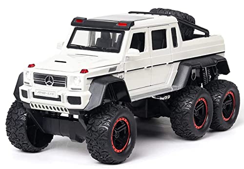 Image of Invite Enterprise 6 Wheel Drive Metal Car Pull Back with Open Doors, Engine Cover, Tail with Front and Rear Light & Music Great Gift for Boys and Girls Above-Multicolor(Mrcedes G63)