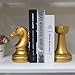 Chess Piece Bookends, 6.7Inch Tall Classic Decorative Resin Book Shelf Organizers with Knight and Rook Book Stopper