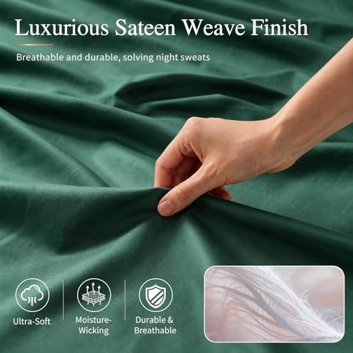 Image of MEISHANG 1000TC Egyptian Cotton Sheets King, 18-24 inch Extra Deep Pocket | 1000TC Egyptian Cotton Sheets, Sateen Weave, Ultra Soft & Breathable, OEKO-TEX Certified