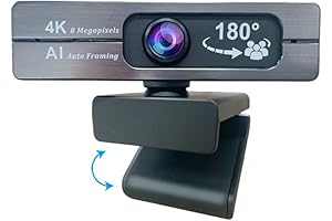 Gigastone 4K Webcam with AI Auto-Framing and 4X Digital Zoom