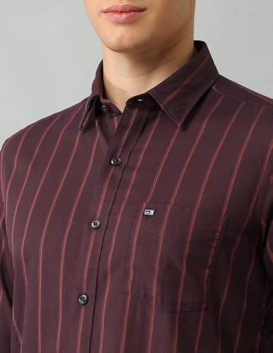 Image of Arrow Sport Men Slim fit Cotton Striped Long Sleeves Spread Collar Shirt