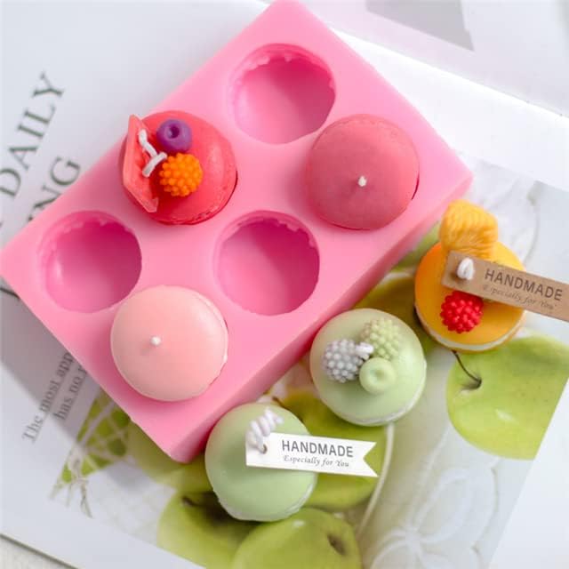 Shadowplay Candles 3D Macaron Silicone Mould for Wax Melts and Baking, Pink