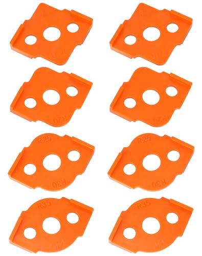 QWORK® 8 Pièces Gabarits de Défonceuse à Rayon, R5 R10 R15 R20 R25 R30 R35 R40 Gabarit, Rapide pour le Travail du Bois Gabarit pour Defonceuse a Bois Sur Table