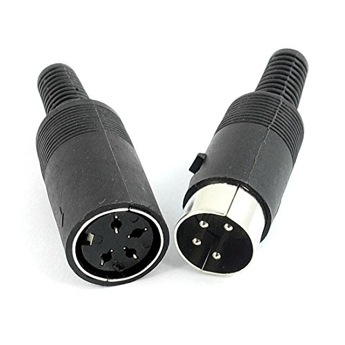 uxcell Conector Adaptador DIN 4 Pines Macho + Hembra miniatura 1