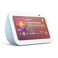 Echo Show 5 (Newest gen) I Smart display and alarm clock with clearer sound I Cloud blue
