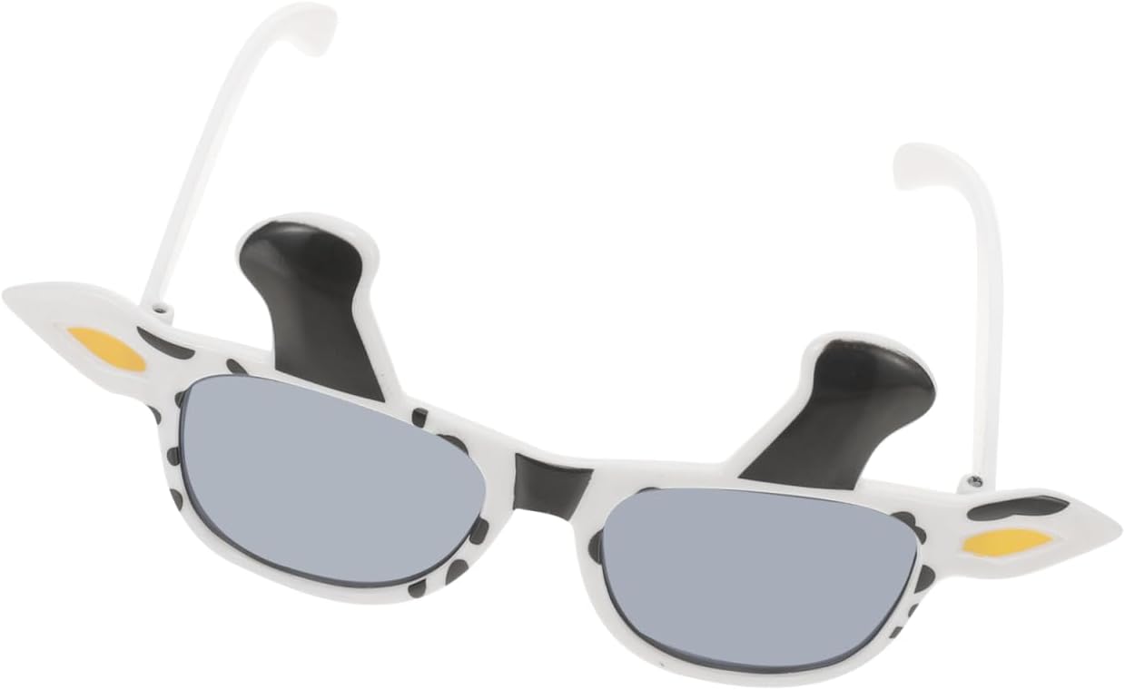 LIFKOME Cow Sunglasses Kids Farm Animal Eyeglasses 3d Funny Rectangle Birthday Party Glasses for Women Men Trendy Retro Fashion Sunglasses Photo Booth Props