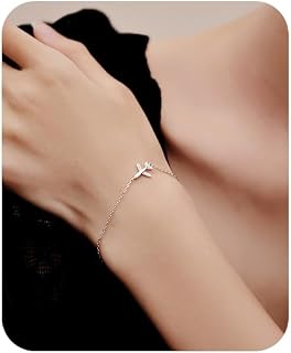 Silver Thin Link Bracelet Sparkling CZ Dainty Airplane Cross Bracelets for Women Infinity Heart Adjustable Bracelets Simple Unique Birthday Bangles Gifts for Lover Stewardess Pilots, Large,