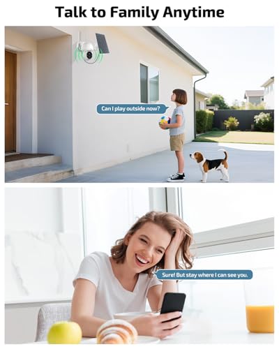 Image of Solar Powered Wireless Security Camera System, Outdoor PTZ Surveillance Kit | 100% Solar Powered, 360 PTZ Control, Color Night Vision, Human Detection, 2-Way Audio, No Monthly Fee